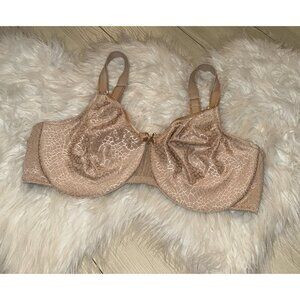 Chantelle 1891 Magnifique Minimizer Unlined Underwire Bra Lace Womens 40D Beige